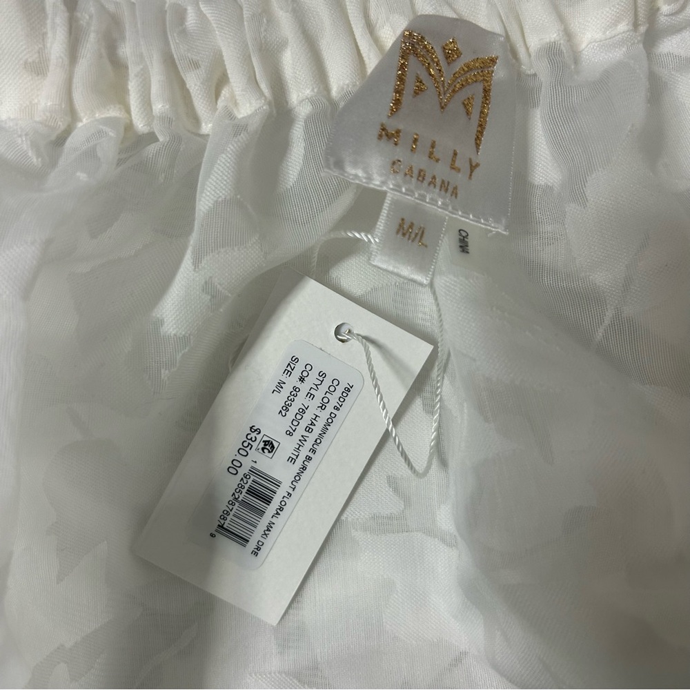 MILLY White Dominique Burnout Floral Cover-up Maxi Dress (Size M/L) - Picture 13 of 13